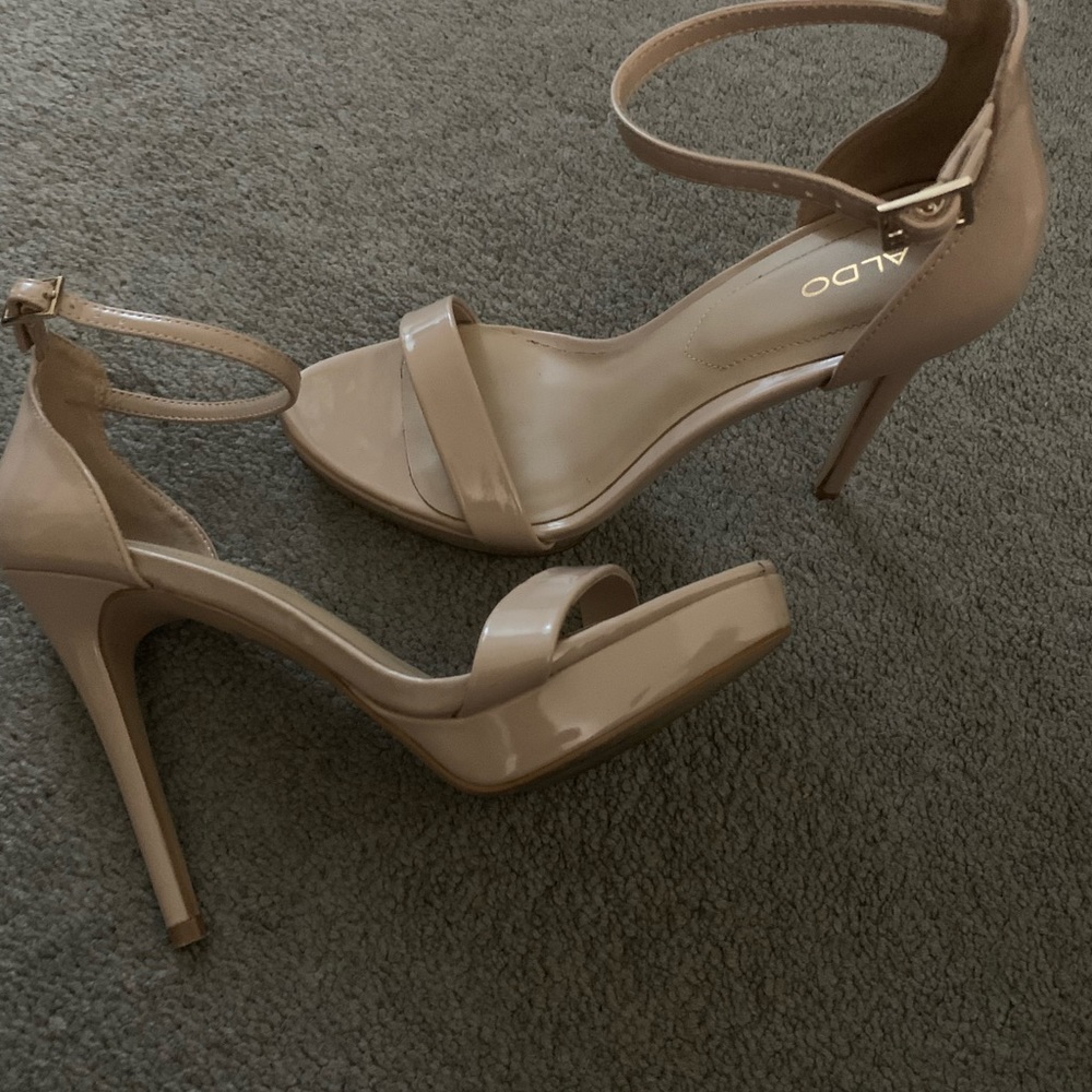 Aldo nude platform sandals